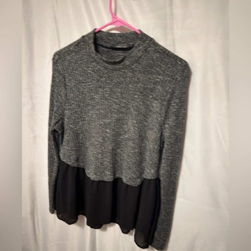 Doe & Rae Mixed Material Top Size Large - Picture 3 of 9